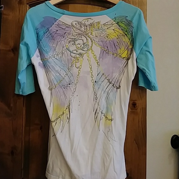 Sinful Brand 3/4 T shirt - Picture 2 of 3